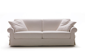 Divano letto country chic 2-3 posti con classici braccioli arrotondati