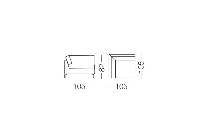 Dave couch with feather cushions, available as a 2-seater, 3-seater, 4-seater