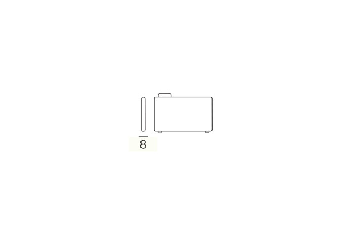 Dennis corner sofa without armrests.