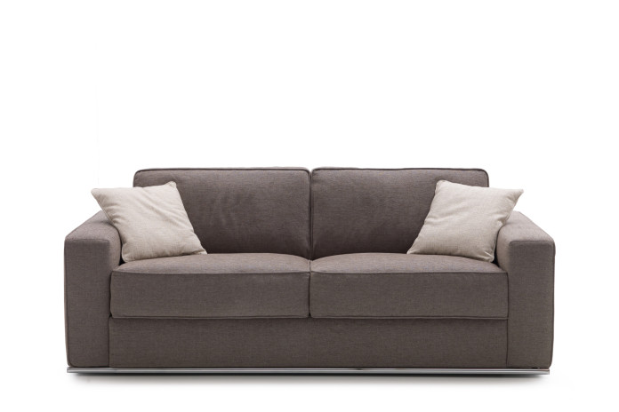 Prince sofa with chromed metal base.