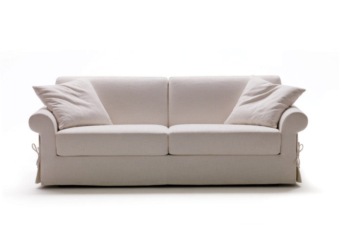 Richard sofa with decorative ribbons.