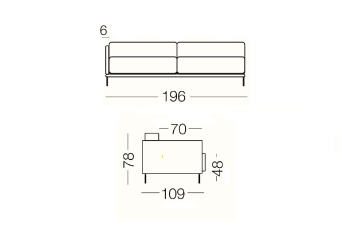 Marsalis - 3-seater sofa, dimensions