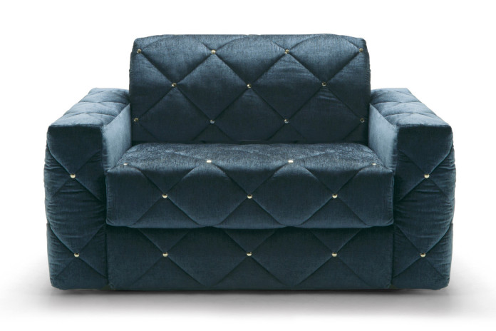 Douglas quilted velvet armchair