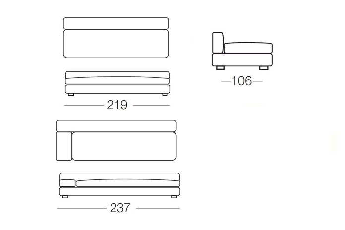 Rufus - 3-seater sofa, measurements