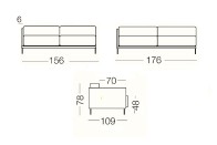 Marsalis Bicolore - Two-tone 2 seater sofa