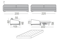 Vivien Bicolore - Two-colour 3 seater sofa bed