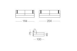 Ellington sofa with headrest cushions.