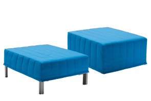 Chick is an ottoman bed with folded mattress convertible into a single bed, and available with two cover models.