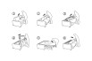 Sofa bed opening and closing with Lampolet mechanism