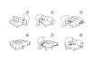 Folding sofa opening system with Lampolet patent.