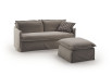 Clarke ottoman is available in fabric, leather or faux leather