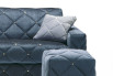 Velvet cushion with nickel-plated buttons