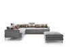 Sectional corner sofa with matching pouf