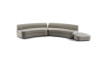 Large sofa with low side pouf