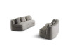 A cosy conversation area with two curvy sofas