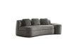 Small curved 2-3 seater sofa with arm and throw cushions
