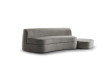 Small curved 2-3 seater sofa with low footstool