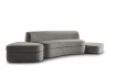 Small curved 2-3 seater sofa with two side footstools