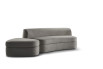 Small curved 2-3 seater sofa with side footstool