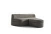 Small curved 2-3 seater sofa with footstool