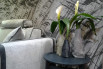 Detail of the piping chosen in a colour in contrast with the sofa cover.