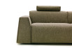 Detail of the characteristic flared armrest.