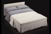Spencer sofa bed can be completed with a headboard: here shown Quadra headboard, a modern and essential model.