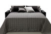 Lampo turns into a double bed wiht a 14 cm high and 200 cm deep mattress.