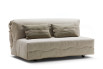 Roger is a folding sofa with quilt cover closed around its "body" with beech wood rings. Easy to open and available in several dimensions.