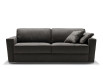 Shorter sofa is avialble in fabric, leather or faux-leather