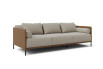 Side view of 3-seater sofa with roller cushions