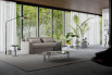 2-seater sofa bed with one-piece folding seat fully upholstered