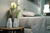 Detail of Fiji bed upholstered headboard