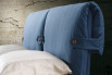 Detail of the headrest cushions side ribbons