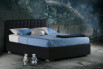 Barth bed with checked headboard by Milano Bedding
