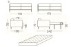 Two-tone Marsalis - 2 seater sofa bed, dimensions
