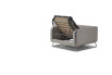 Chair bed opening: pull out the slatted base