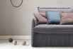 Clarke armchair stands out for its informal overall look