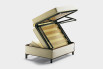 The ottoman turns into a single or XL single bed thanks to the smart Lampolet mechanism.