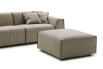 Parker ottoman is available in fabric, leather and eco-leather.