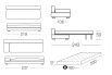 Rufus - 3-seater sofa bed, measurements