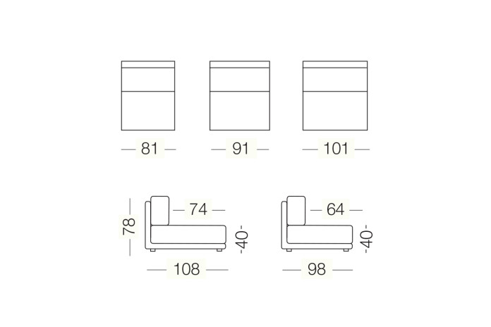 Dennis Ecksofa ohne Armlehnen