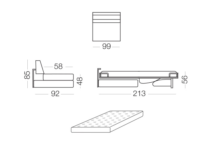 Duke Sesselbett ohne Armlehnen