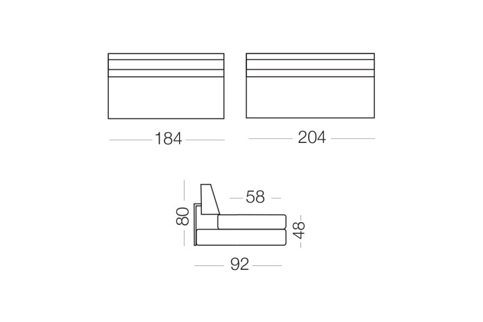 Matrix Sofa mit gesteppter Sitzfläche