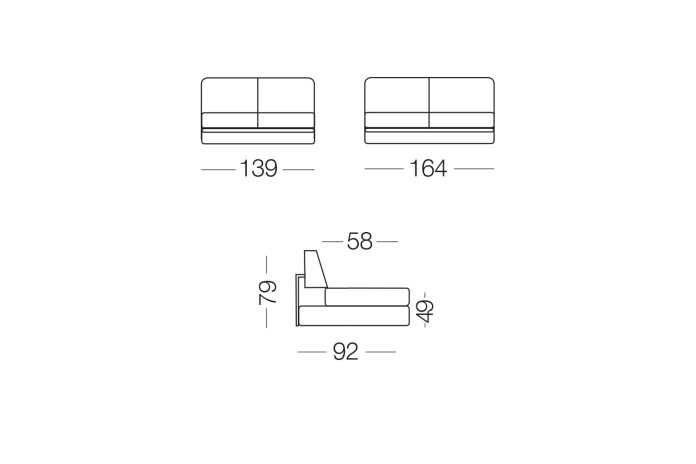 Sofa mit Untergestell aus Metall