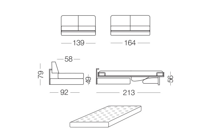 Prince Schlafsofa mit orthopädischer Matratze