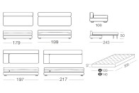Rufus - 2 Sitzer-Sofa mit Bett