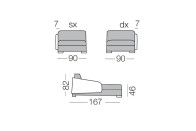 Vivien Bicolore - Chaiselongue Bicolore