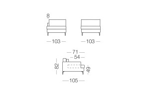 Dave - 1-Sitzer Couch Element, Maße