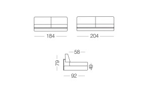 Prince - 3-Sitzer Sofa, Maße